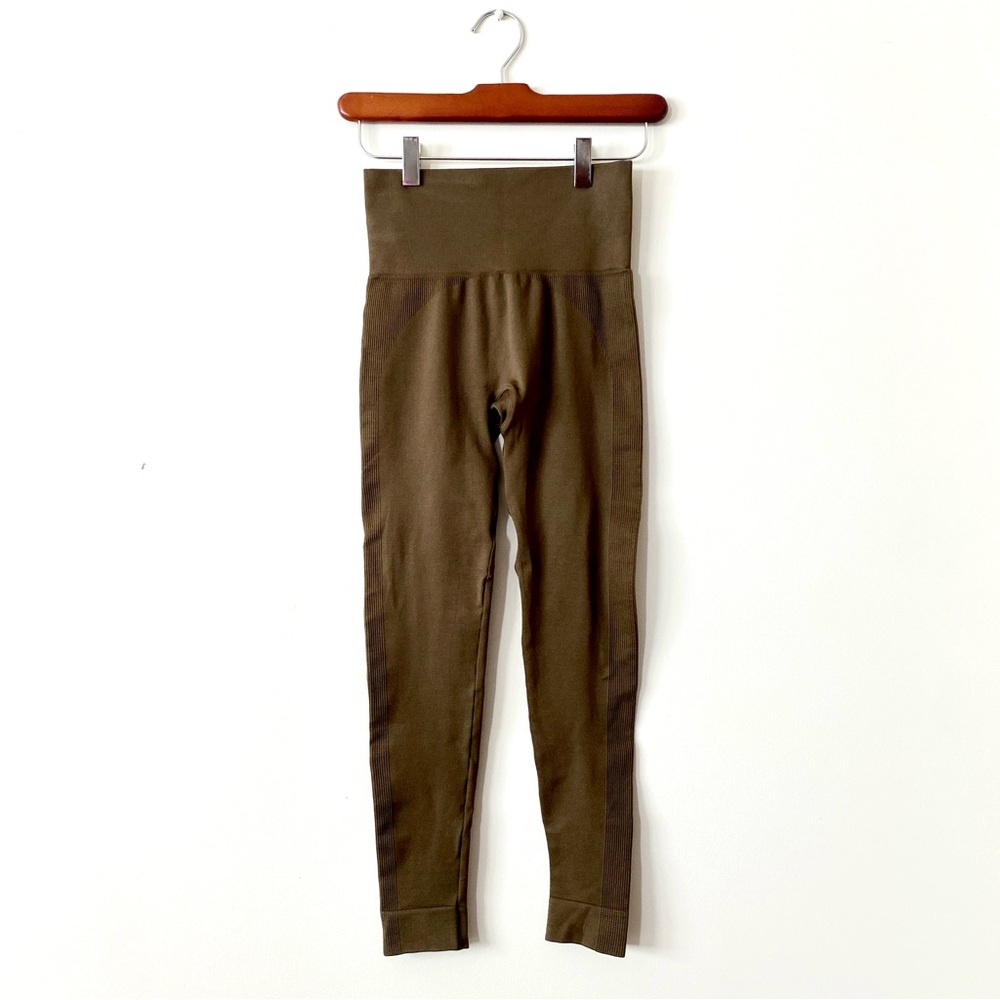Set Active X Revolve Chocolate Brown Seamless Leggings Size XS